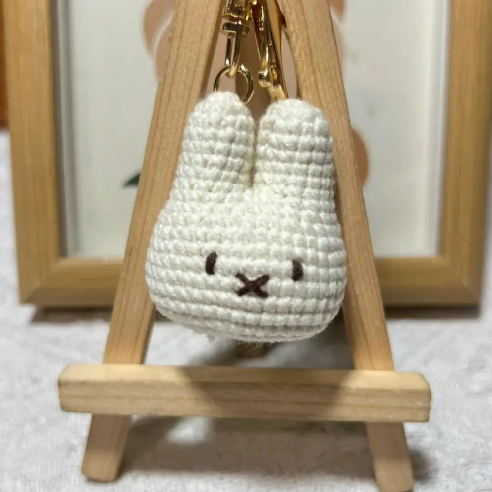 

Miffy Rabbit Head Doll Hand-Crocheted and Knitted Cute Woolen Crocheted Pendant High-End Bag Pendant The Best Gift for Friends