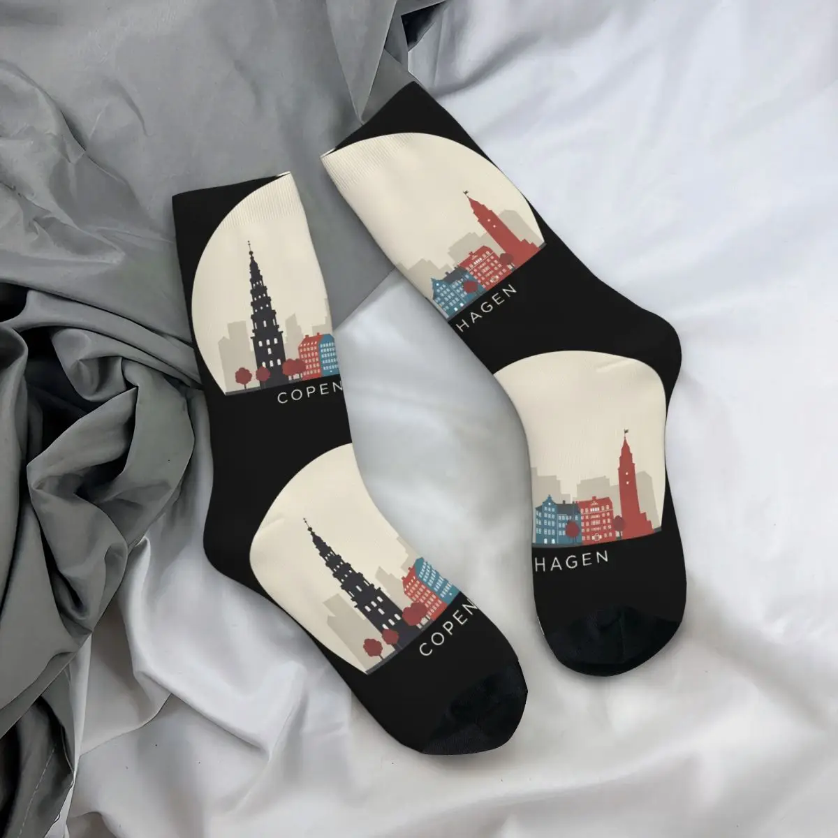 جميع المواسم كوبنهاغن السفر أيقونة الجوارب Harajuku طاقم الجوارب امتصاص العرق جوارب للرجال النساء هدايا عيد الميلاد