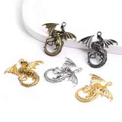 Fashion 6 pcs dragon pendants fit DIY handmade necklace bracelet charms  Jewelry Making finding