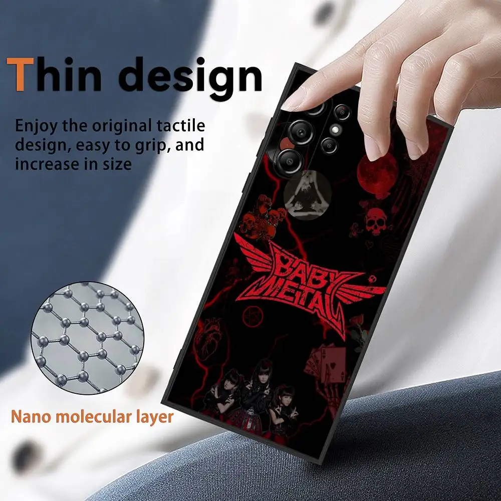 حافظة هاتف معدنية ثقيلة B-BABYMETAL لهاتف سامسونج جالاكسي S25 S24 S22 S23 Ultra S21 S20 Plus 5G حافظة حماية من السيليكون Funda
