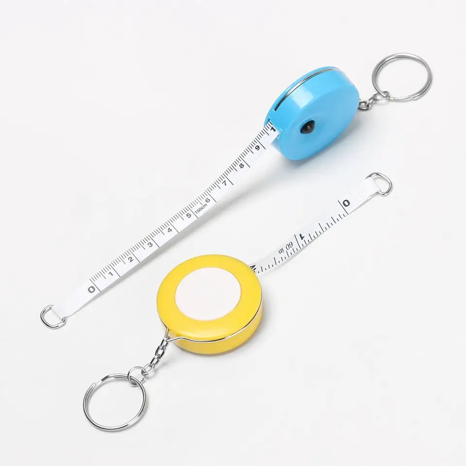 Lot De 5 Rubans à Mesurer Rétractables 150cm Porte-Clés - Mesures Corps Et Couture
