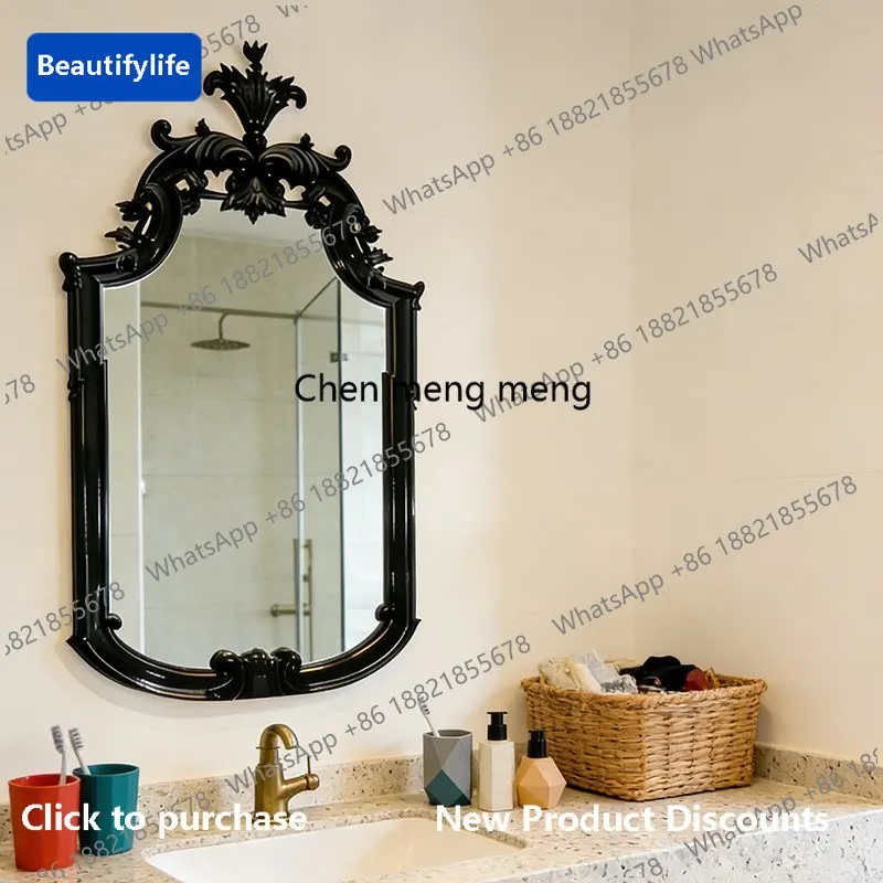 M183 French light luxury washing mirror retro wall-mounted bathroom mirror living room entrance decorative mirror