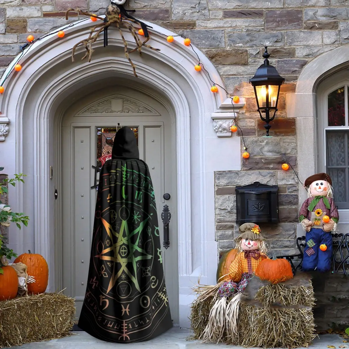 위카 조디악 롱 후드 망토 마녀 중세 의상 코스프레 케이프 할로윈 뱀파이어 성인 유니섹스