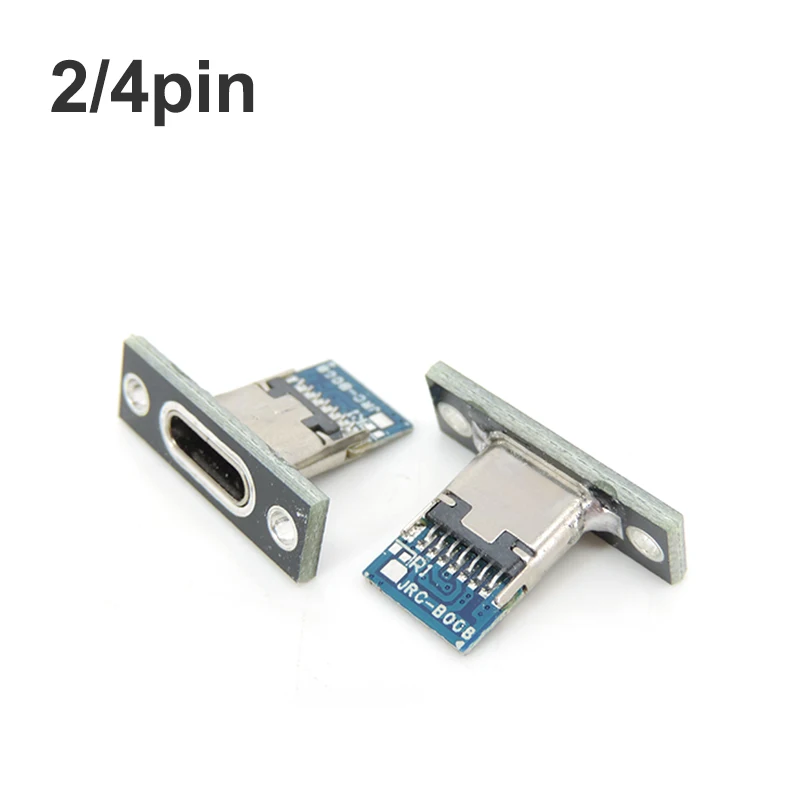 2p 4p Type-C USB Jack 3.1 Type-C 2Pin 4Pin Female Connector Jack Charging Port USB 3.1 Type C Socket fixing plate L1