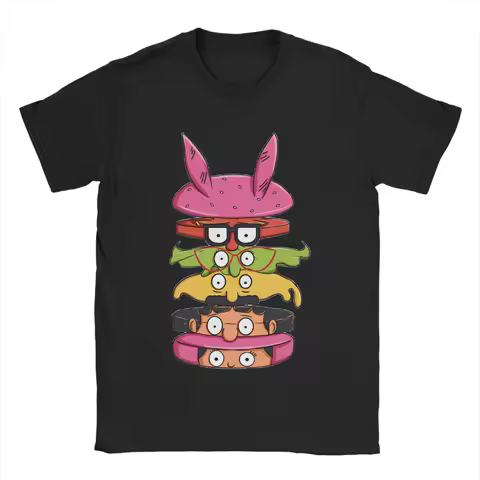 Awesome Bob Burgers A Belcher Burger T-Shirts Men Crew Neck Cotton T Shirts Short Sleeve Tees Gift Idea Clothing