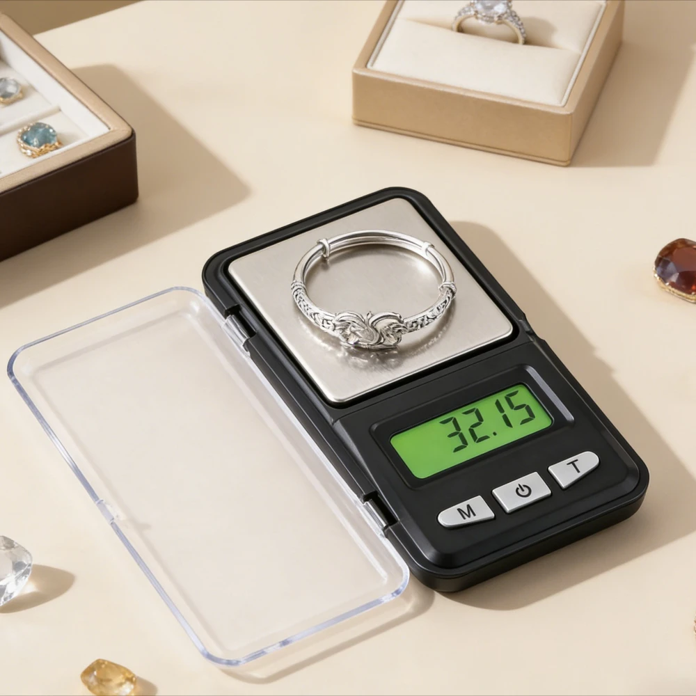 Mini Digital Pocket Scale 0.01g/0.1g High Precision Portable Electronic Jewelry Scale for Gold Kitchen Food Balance LCD Display