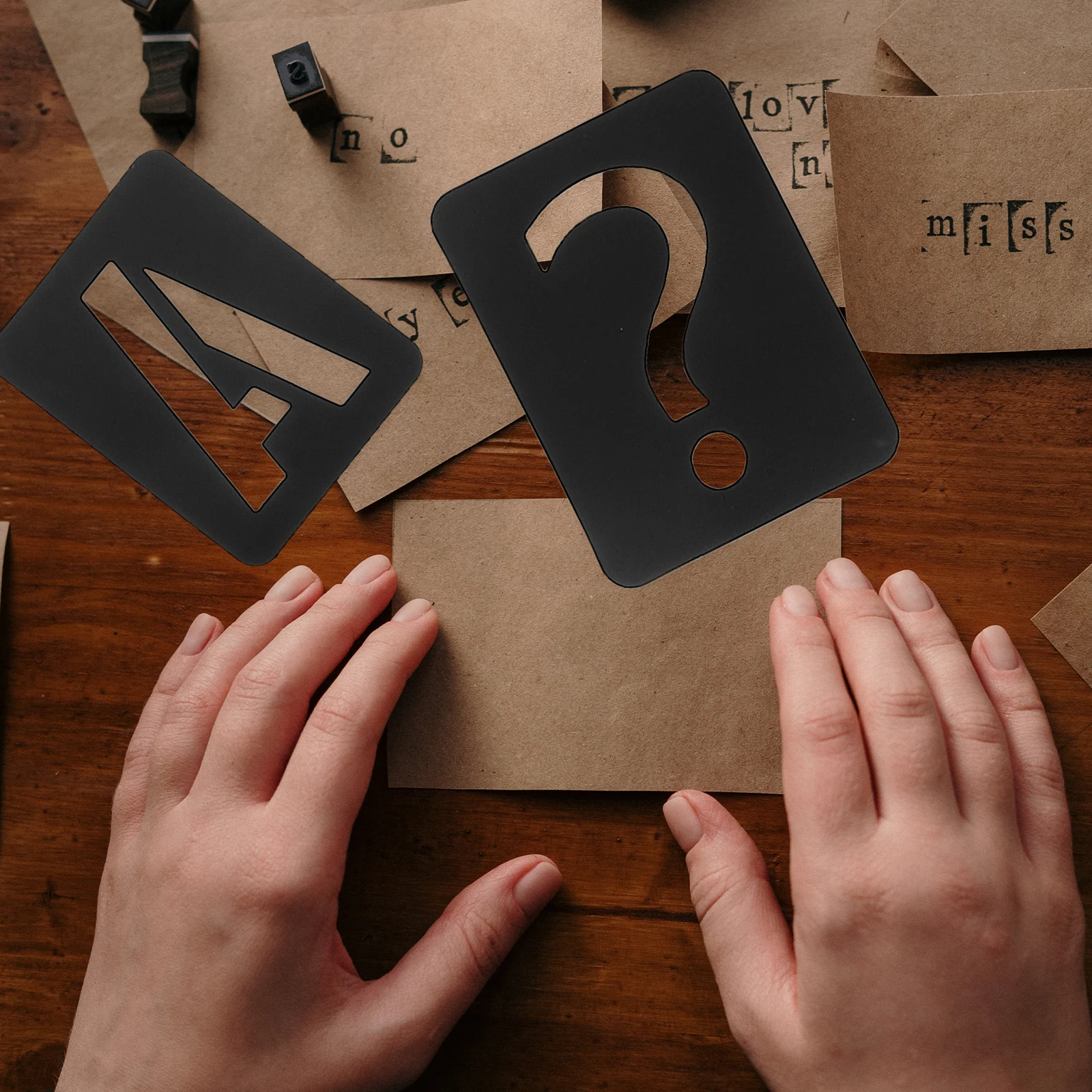 

42PCS Hollow Stencils Letter Number Templates Reusable Painting Decor for Home Walls Furniture