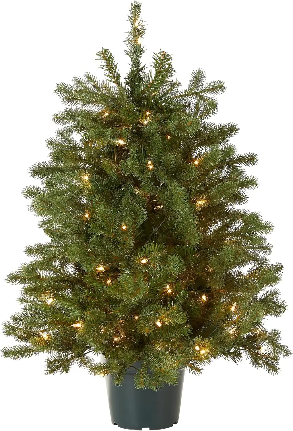 Feel Real' Artificial Christmas Tree For Entrances Includes White Lights and StandHampton Spruce - 3 ft