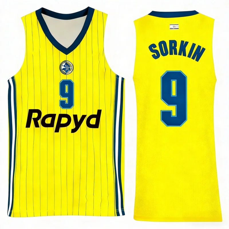 Sommer Neue Lsraeli Maccabi Tel Aviv Herren- und Damen-Basketballtrikots, Westen, Trainingskleidung, Familien-Matching-T-Shirts – Detail 9
