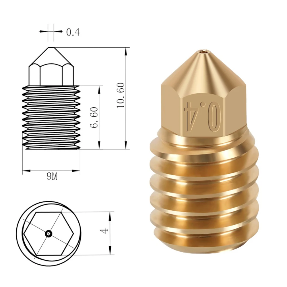 High Quality 2/4pcs Bambu Nozzle 3D Printer Parts M6 Thread Brass Nozzles For Bambu Lab X1 Carbon X1-Carbon Combo P1P Hotend