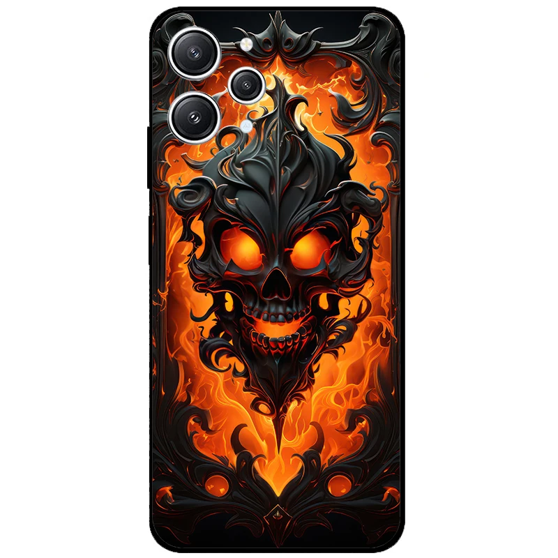 For Xiaomi Redmi 12 4G Case Redmi12 Cool Painted Silicone TPU Soft Cover for Xiaomi Redmi 12 Cases Black Protective Phone Shells