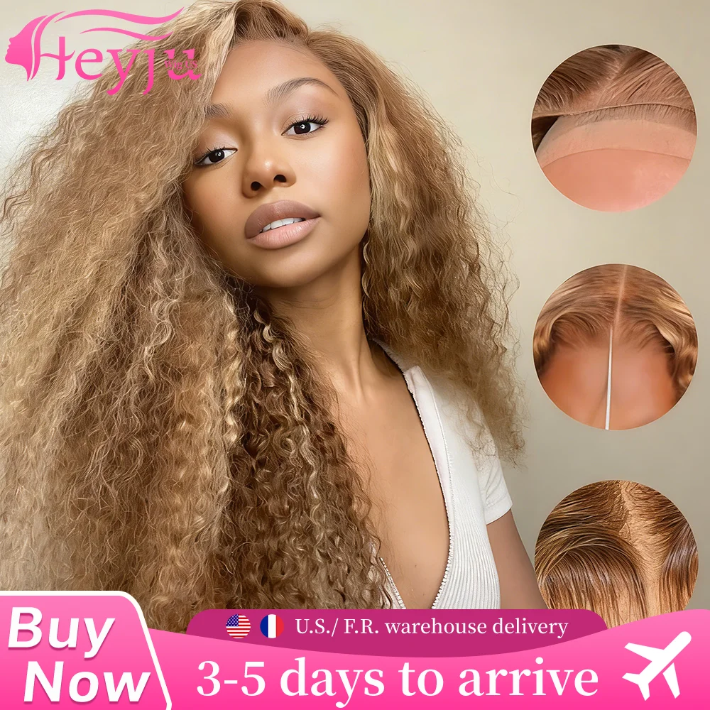 

Heyju Wig HD Прозрачный Выделенный Парик Человеческие Волосы Бесклеевые Медовый Блондин Парики Фронта Шнурка Вьющиеся Человеческие Волосы Парик Глубокая Волна Парик Шнурка