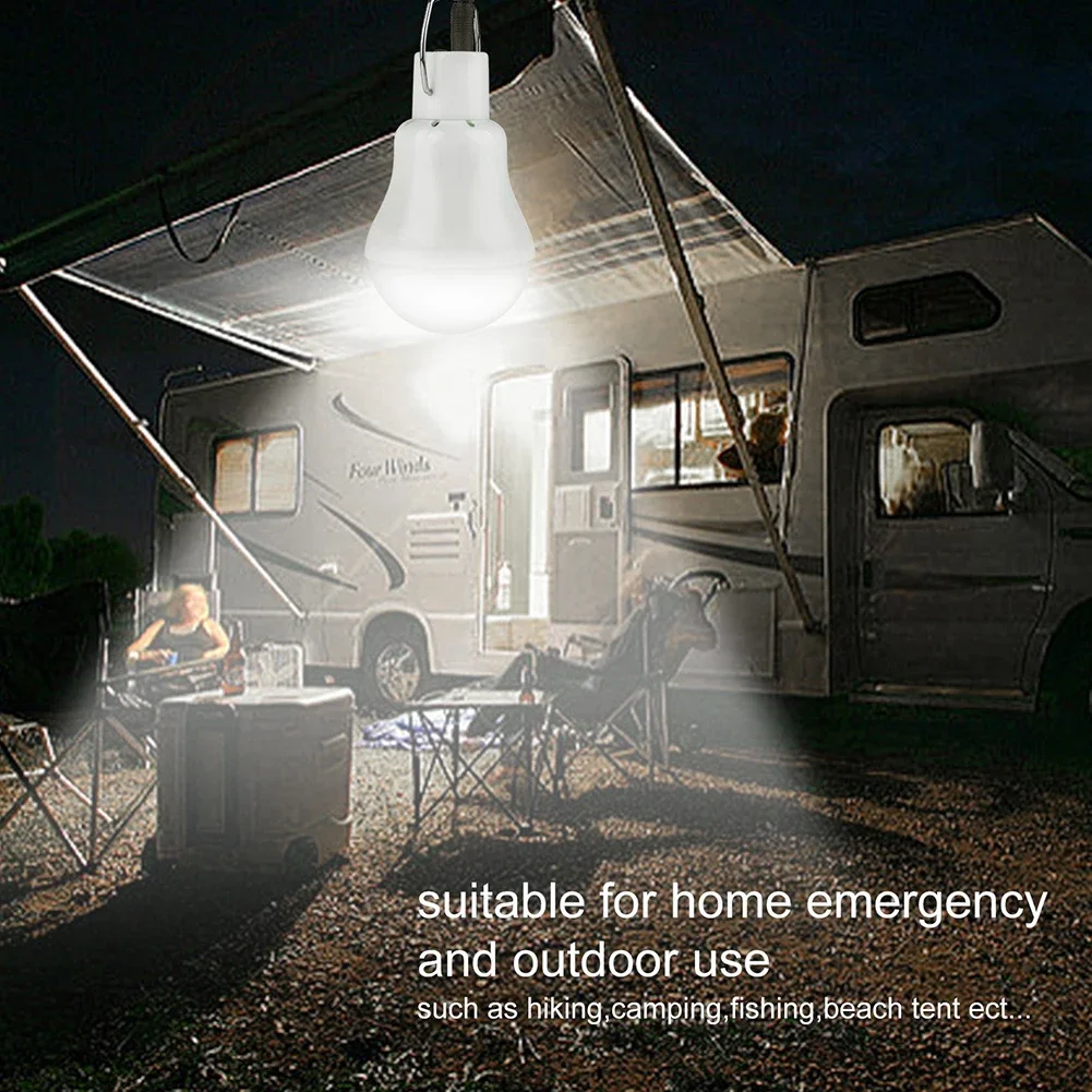 Camping Hiking Tent Light Solar Powered Shed Light Bulb LED Solar Pendant Light Hang Up .3W Lamp Hooking Chicken Coop