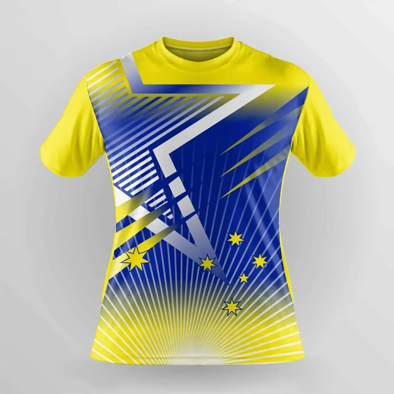 Quick-dry Sports T-shirts Simple Fashionable Casual Short-sleeved 3D Printed Loose and Breathable for Running Badminton