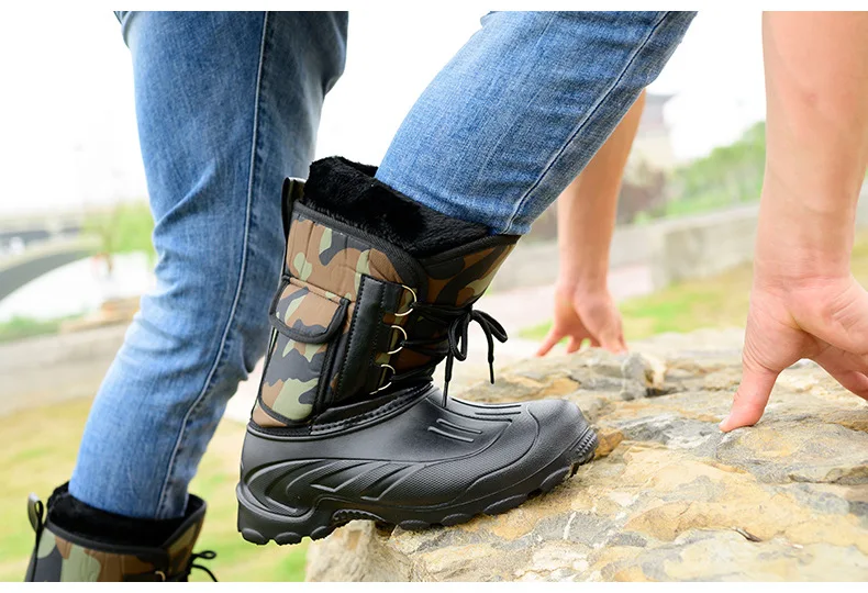 2025 neue männer Winter Stiefel Plattform männer Schnee Stiefel Warme Dicke Plüsch Wasserdichte Outdoor Angeln Arbeit Stiefel Plus größe 40-46 – Detail 10