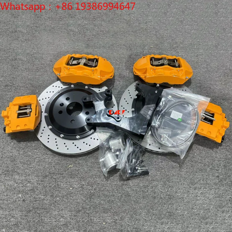 For KLAKLE Car Accessories 4 Piston Aviation Aluminum Alloy Dual Brake Caliper Kit Racing Brake Pads for Audi S4 2012