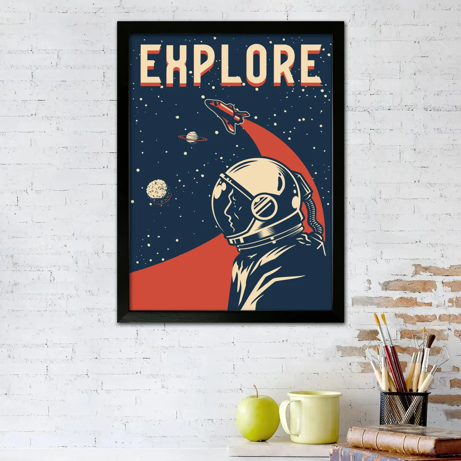 astronaut Canvas Art Poster and Wall Art, Picture Print, Modern Family Bedroom Decor,Decorative painting