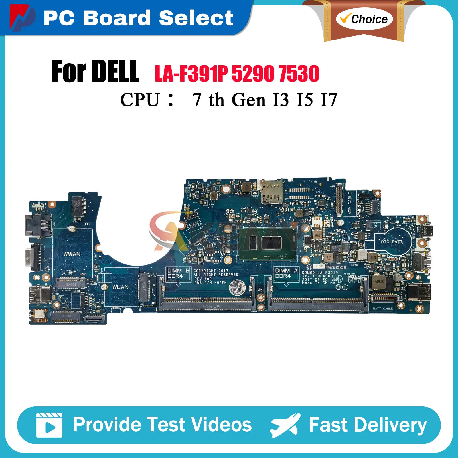 

Материнская плата для ноутбука Dell Latitude 7530 5290 LA-F391P с процессором i3 i5 i7 7/8-го поколения CN-02723N 0WHPNW 0GRNH7 01KWXC протестирована нормально