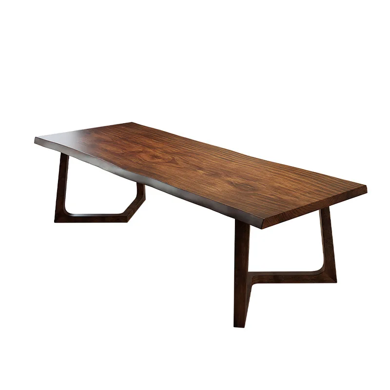 

New Chinese living room, household solid wood tea table, full set, log tea table, zen