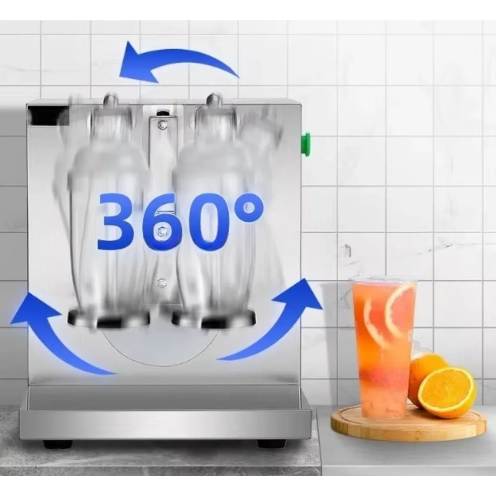 Easy to operate milk blender shaker cup spinner double frame bubble tea shaker