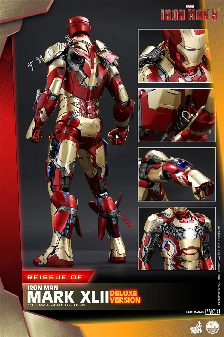 Original Hot Toys Iron Man Action Figure 1/4 Mk42 Anime Figuren Deluxe Edition Ht Qs008 Statue Mechanische Basis Sammeln Spielzeug Geschenke