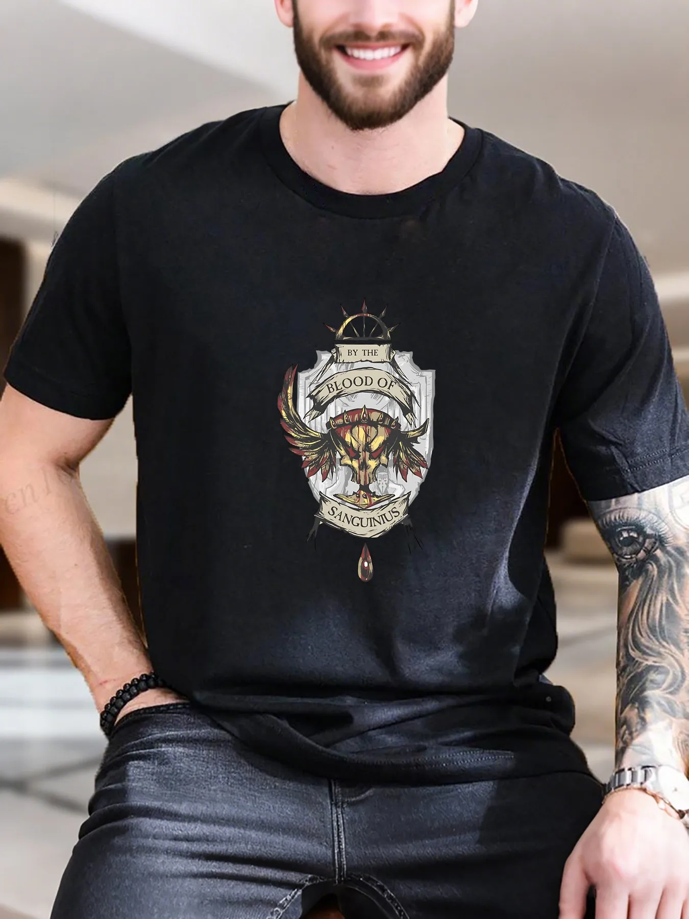 

New Arrival Fashion Blood of Sanguinius Heavyweight Hot Sale Vintage Funny Fashionable Men's T-Shirt