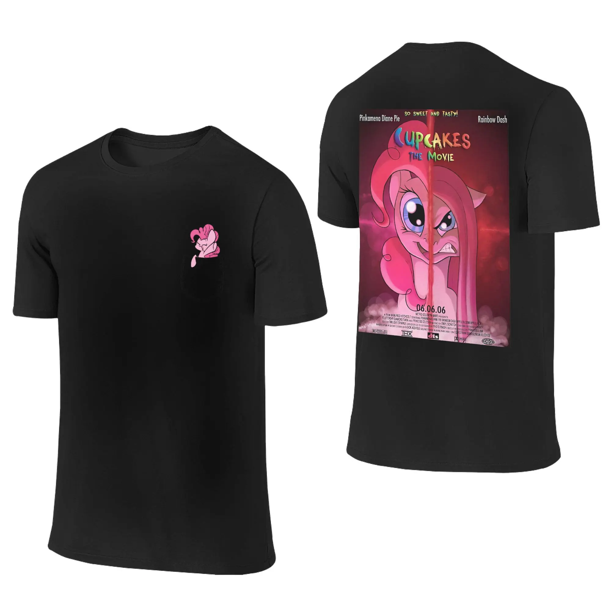 Pinkie Pie cupcakes Men Women T Shirt Ponies friendship is magic Vintage Tees Short Sleeve Crewneck T-Shirt Cotton