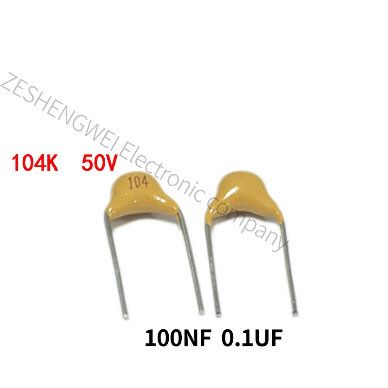100PCS 104 104K 50V 0.1 UF 100 Monolithic Capacitor NF K Gear Accuracy is 10%