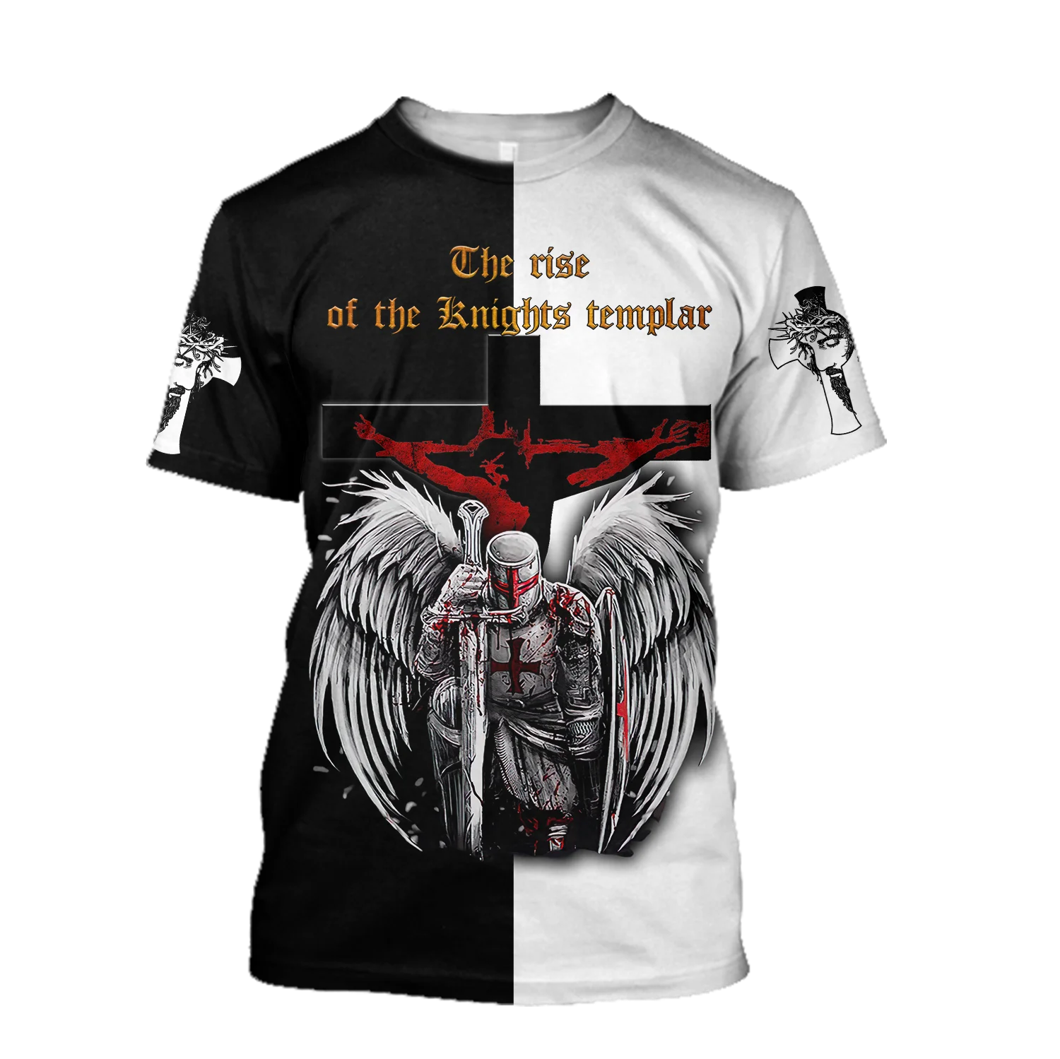 summer short sleeves for men Templar Christian Warrior Holy Spirit Church Bible Pledge T-shirt. High-quality casual short sleeve