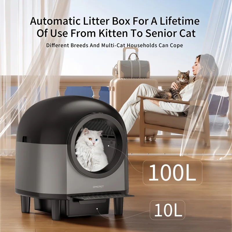 

Intelligent self-cleaning multi-litter box large automatic litter box bracket App odorless garbage disposal automatic cleaning