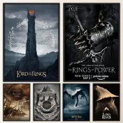 T-The L-Lords of The R-Rings Poster Fancy Poster Wall Sticker for Living Room Bar Vintage Decorative Painting Middle