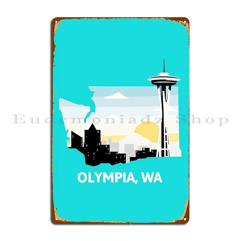 Olympia Wa Metal Plaque Poster Home Club Club Garage Plaques Designing Tin Sign Poster