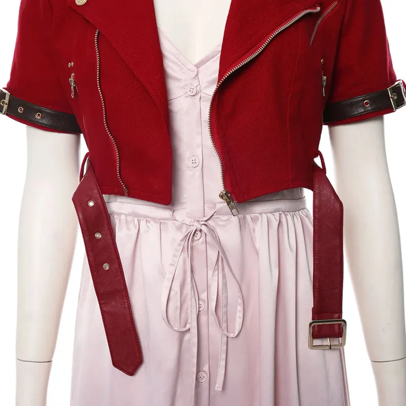 Final Fantasy VII Cosplay para Mulher, Aerith Gainsward, Vestido Anime, Roupa Halloween, Fato Carnaval, Adulto