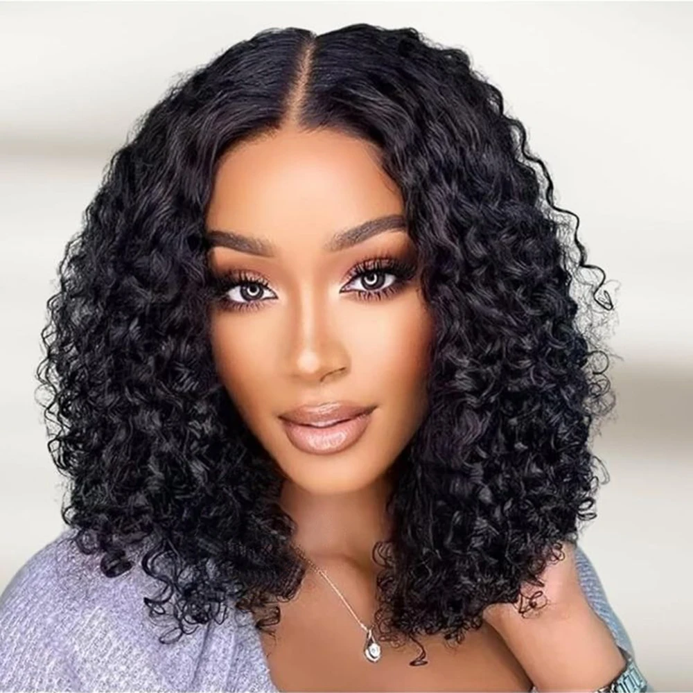 

Deep Wave 4x4 Lace Closure Wigs for Women Brazilian Bob Wig 13x4 Transparent Lace Frontal Short Wigs Human Hair Pre Plucked