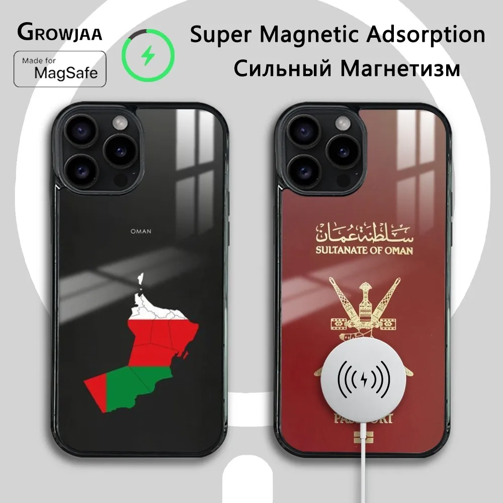 

Oman Passport Flag Phone Case For iPhone 16 15 14 13 12 11 Pro Max Plus Mini Magsafe Mirror Wireless Magnetic Cover