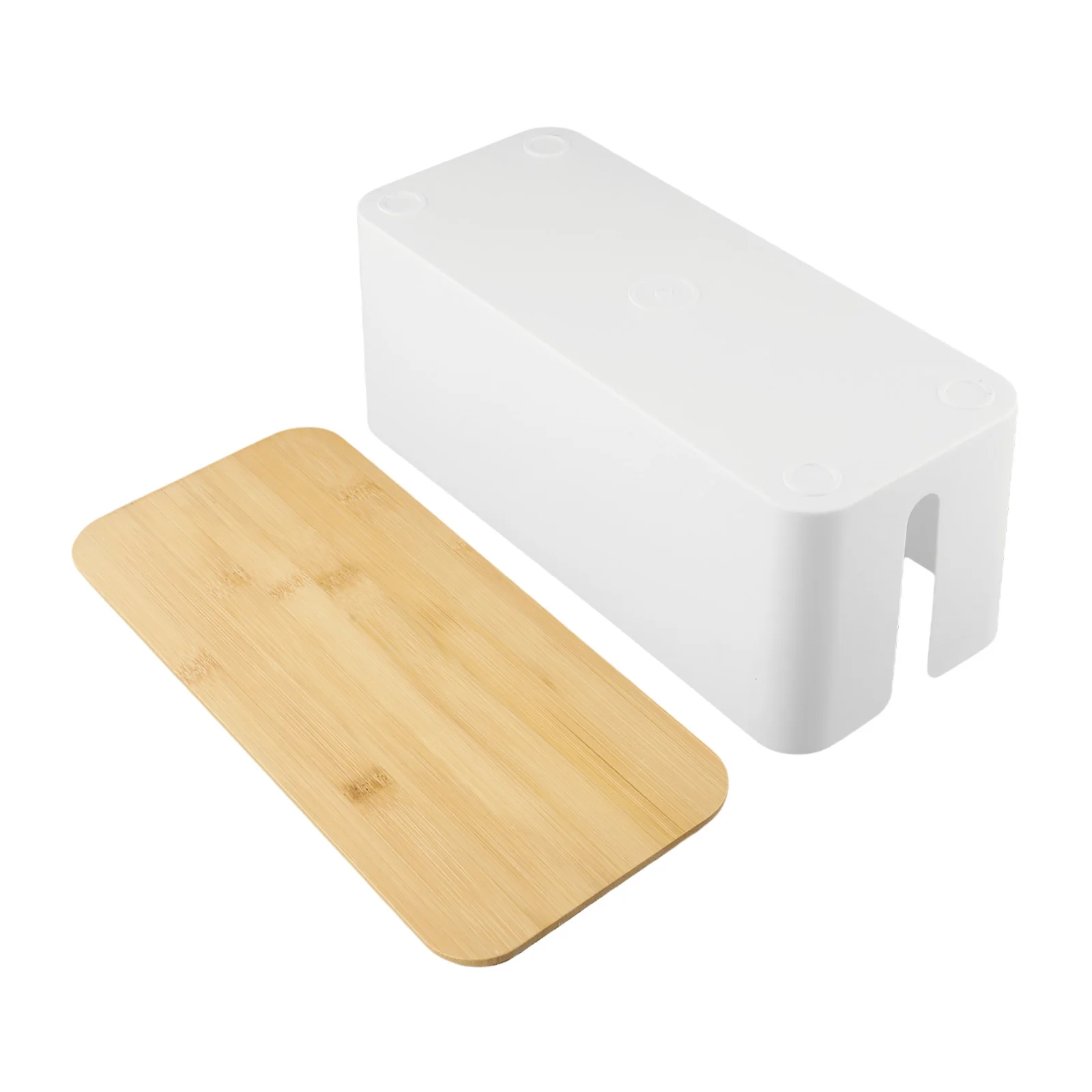 32 X 13.5 X 13 Cm Wooden Lid Storage Cable Management Multiple Socket Storage Shockproof Design Waterproof Construction