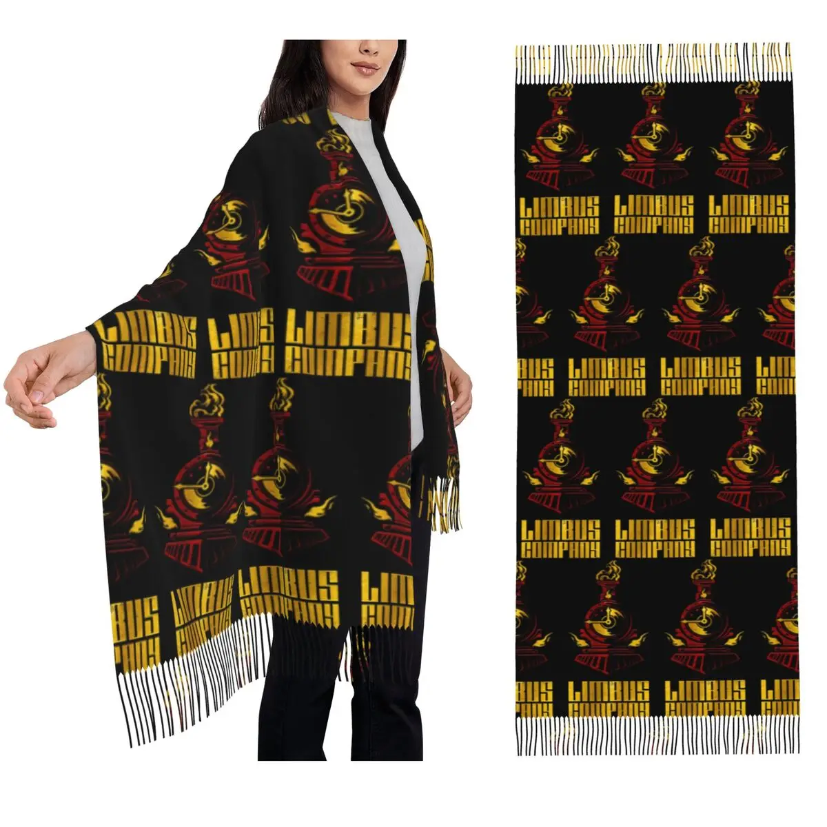 

Шарф Limbus Company, шарфы с кисточками, женские мягкие теплые шали и накидки, длинная осенне-зимняя шаль