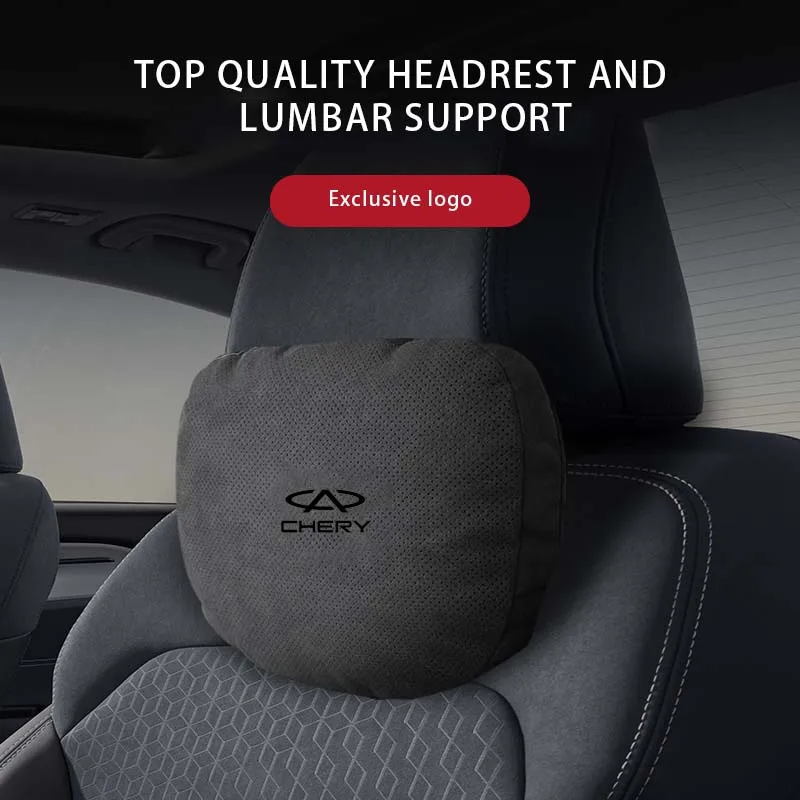 Car Neck Pillow Seat Headrest Lumbar Spine Protectio For CHERY TIGGO 8 7 9 Pro QQ6 FX EV Arrizo 3 5 8 Accessories 2023 2024 Logo