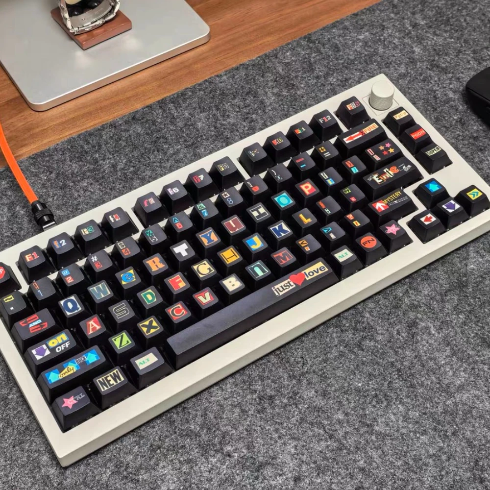 ملصق موضوع Keycap مجموعة 145 مفتاح PBT مخصص أسود شخصية لوحة المفاتيح غطاء الكرز الشخصي الألعاب KeyCap للوحة المفاتيح الميكانيكية