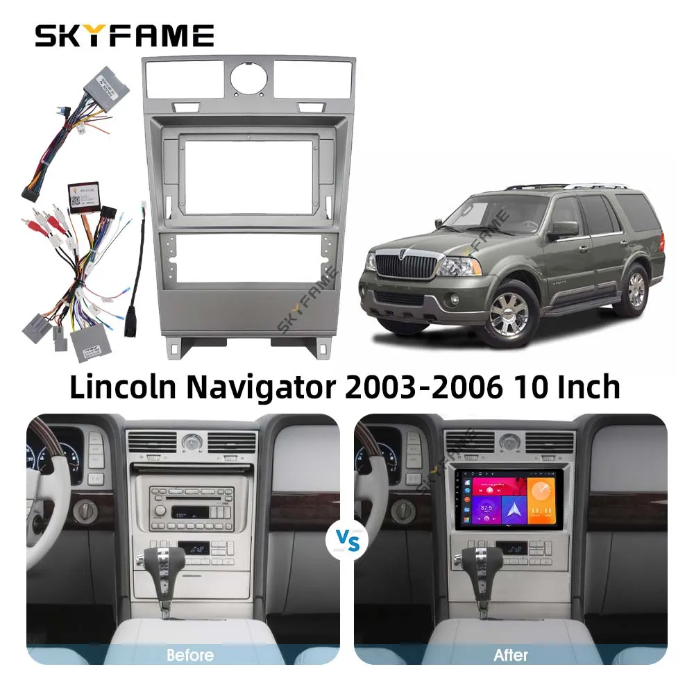SKYFAME Car Frame Fascia Adattatore Canbus Box Decodifica Android Radio Dash Montaggio Pannello Kitr Per Lincoln Navigator