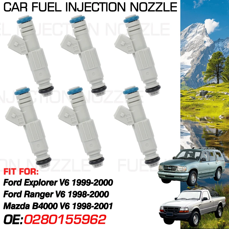 

1X Car Fuel Injectors Nozzle Injection for Ford Explorer Ford Ranger V6 1999-2000 Mazda B4000 V6 1998-2001 0280155962 842-12205