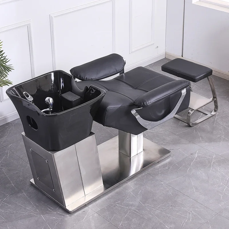 

Hair Washing Bed Chair Men's Shaving Salon Spa Leather Professional Massage Hairdresser Machine Washbasin Treatment Shampoo Nail