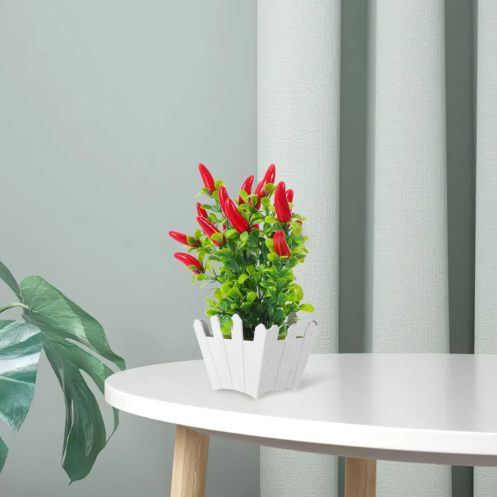 

3pcs Artificial Chili Pepper Plant Bonsai Realistic Fake Vegetables Indoor Decor Simulation Potted Plants For Kitchen Table