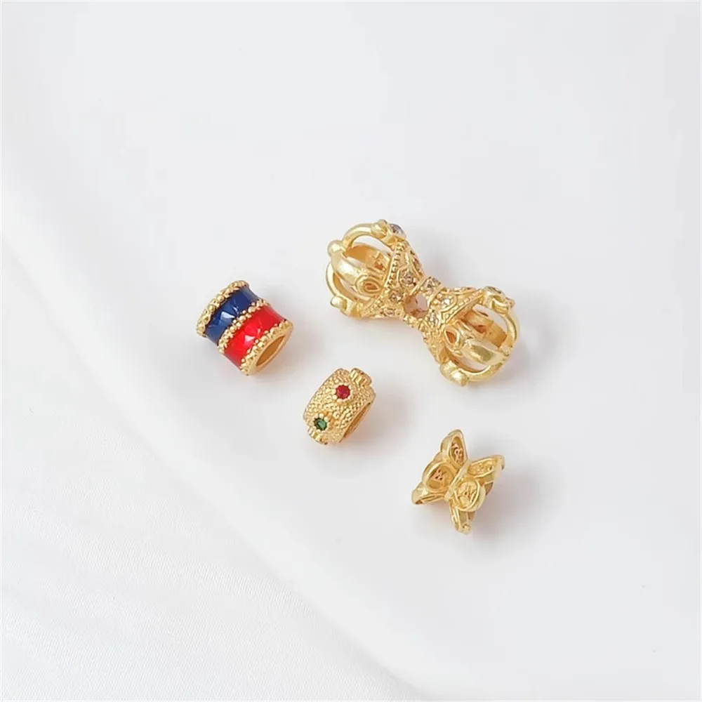 Золотой-аксессуар-в-древнем-стиле-циркон-Ваджра-двусторонние-бусины-поддержки-ведра-браслет-ручной-работы-ожерелье-свободные-бусины-materia