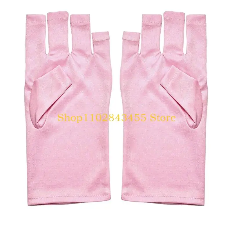 

49MC 1 Pair Flexible Fitting Gloves Designed for Precise Nails Art Under Ultraviolets Light Allowing Full Finger Dexterity