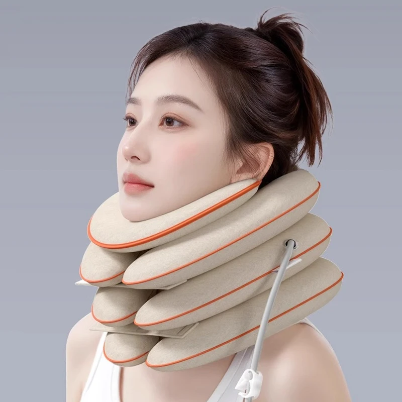 Medical Inflatable Cervical Traction Device Neck Stretching Collar Correction for Forward Head Neck Support Relief for Chronic