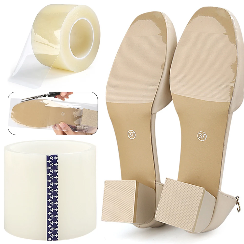 Transparent Sole Film Anti Dirty Transparent Film Wear Resistant Self-Adhesive Shoe Sole High Heels Sole Tape Shoe Accessories