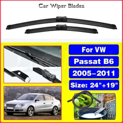 Wiper LHD Front Wiper Blades For VW Volkswagen Passat B6 2005 - 2011 Windshield Windscreen Window Car Rain Brushes 24''+19''