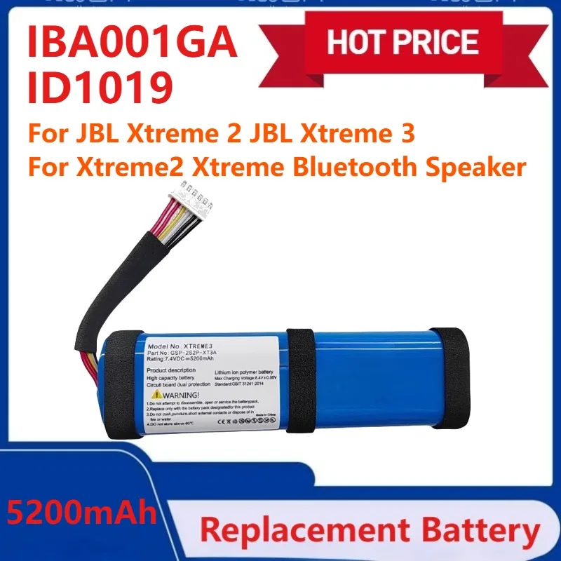 

New Replacement Battery IBA001GA ID1019 5200mAh For JBL Xtreme 2 JBL Xtreme 3 Xtreme2 Xtreme Bluetooth Speaker