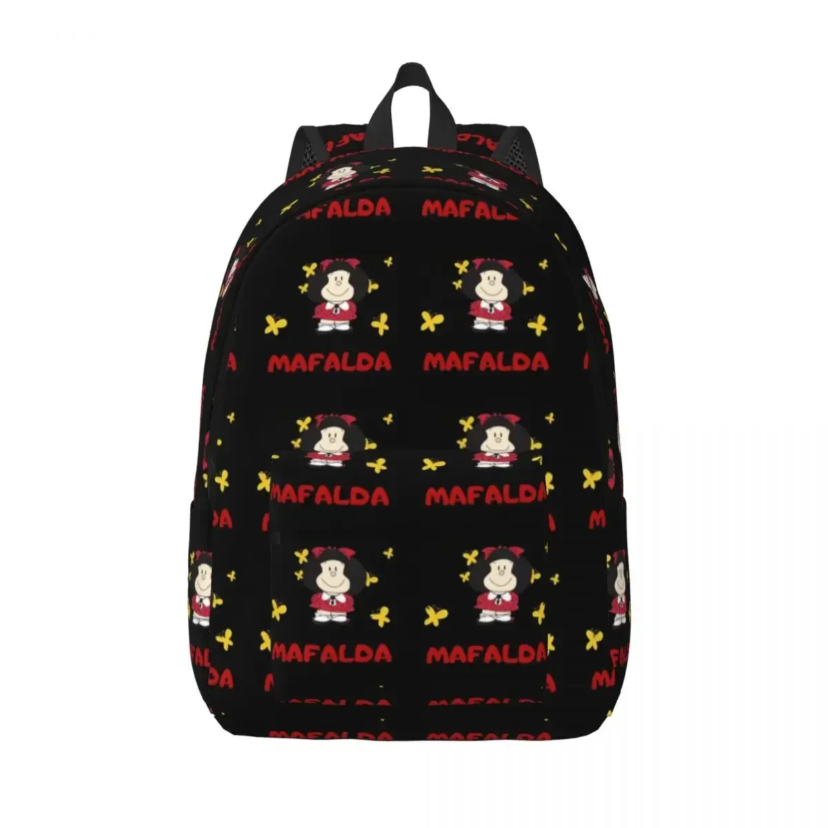 Mafalda Butterflies Backpack for Preschool Primary School Student Kawaii Cartoon Bookbag Boy Girl Kids Daypack with Pocket